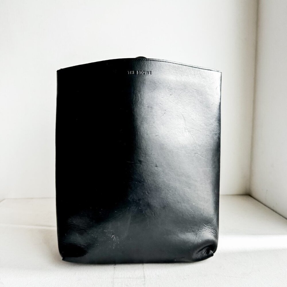 The Stowe Black Alex Leather Backpack